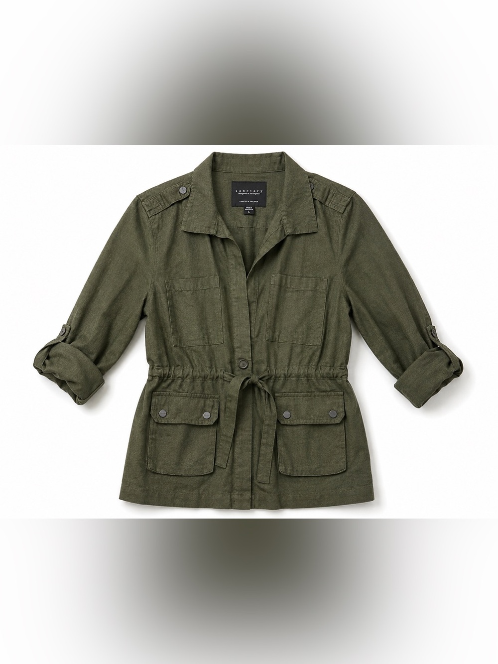 Sanctuary Olive Green Utility Drawstring Jacket